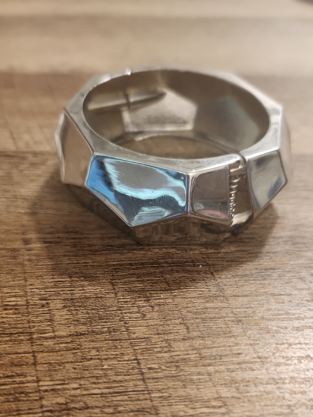 Silver Chunky Hinged Bracelet